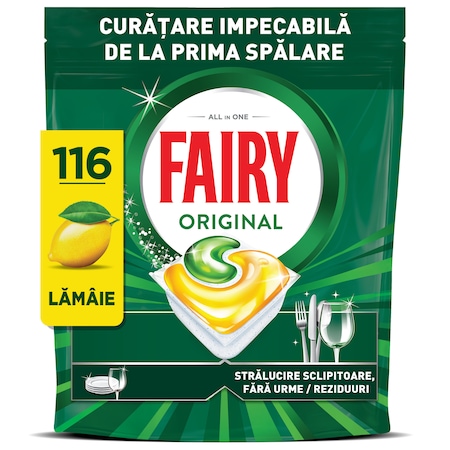 Tablete pentru mașina de spălat vase: Detergent capsule automat pentru mașina de spălat vase Fairy All in One, 116 spălări