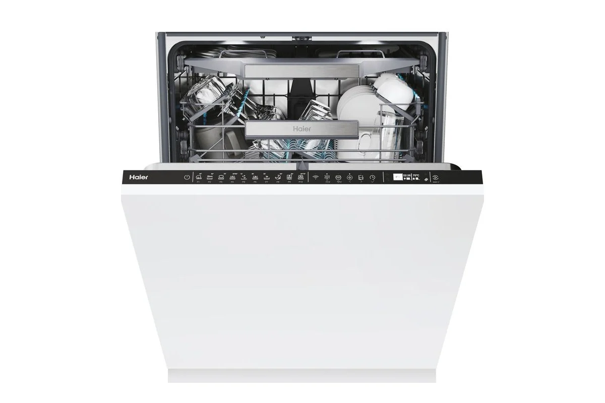 Mașină de spălat vase silențioasă: Haier 6B0M3P, 60 cm · complet încorporabilă